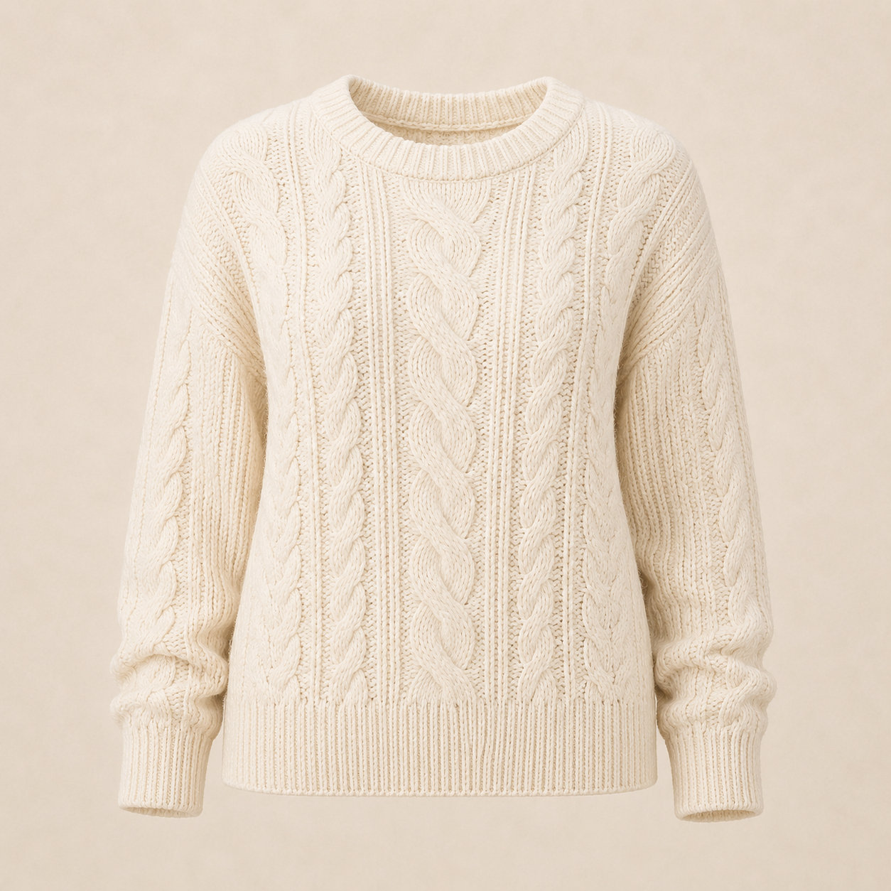 Cozy Cable Knit Crew Neck Sweater