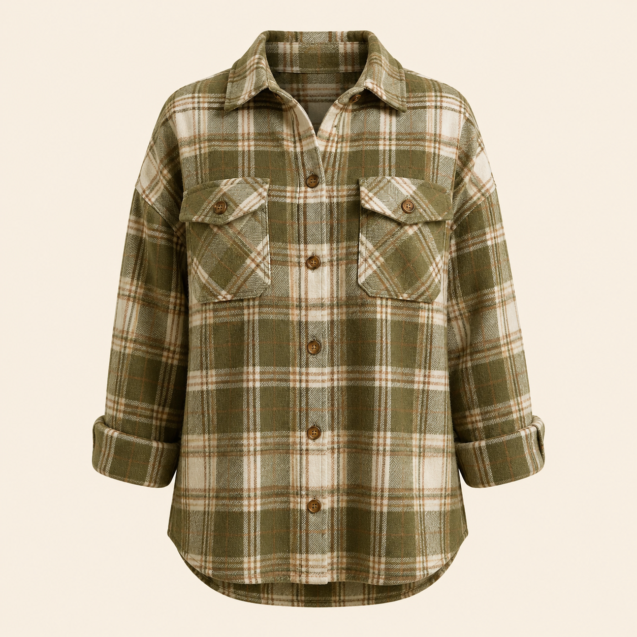 Oversized Plaid Button-Up Shacket
