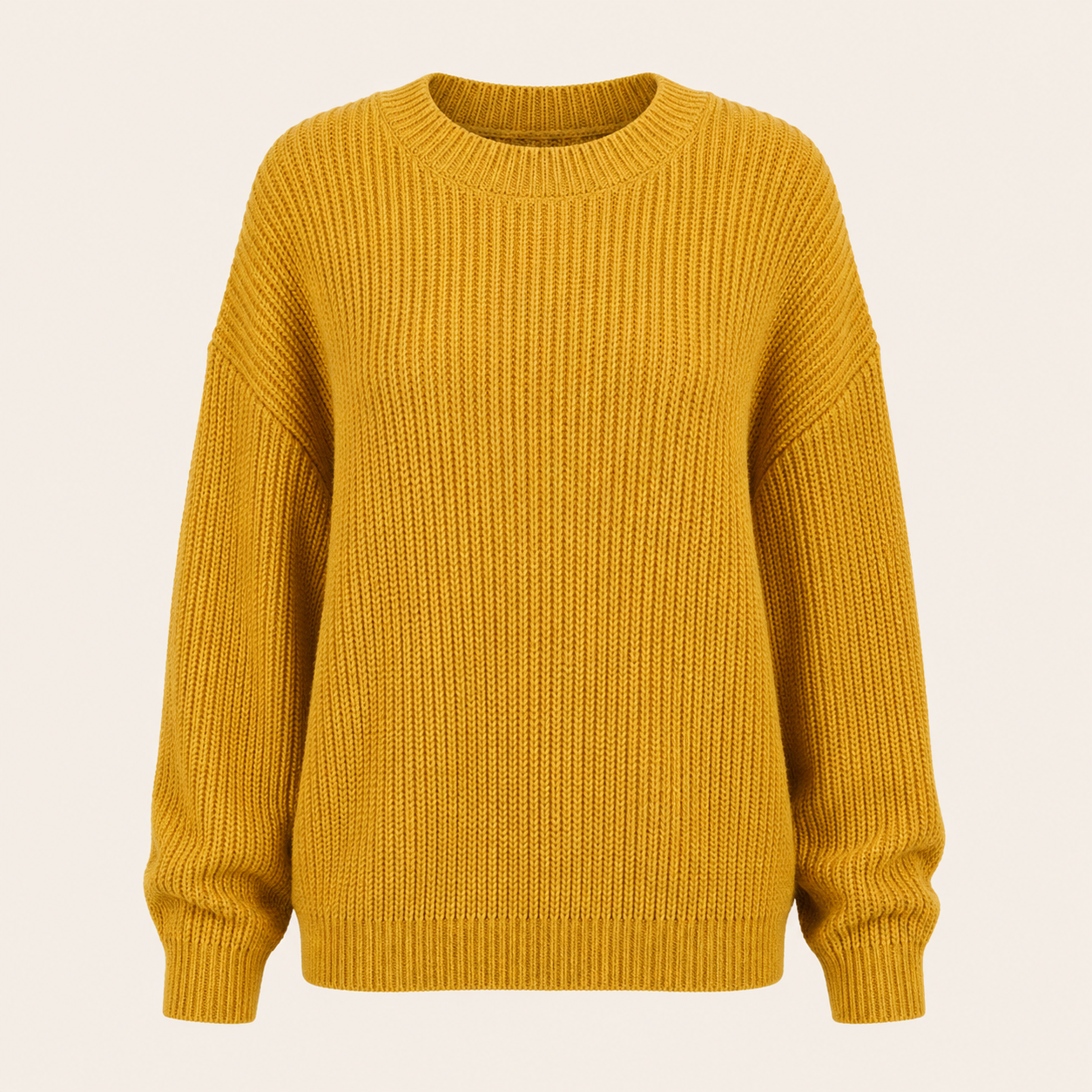 Chunky Ribbed Crew Neck Autumn Sweater