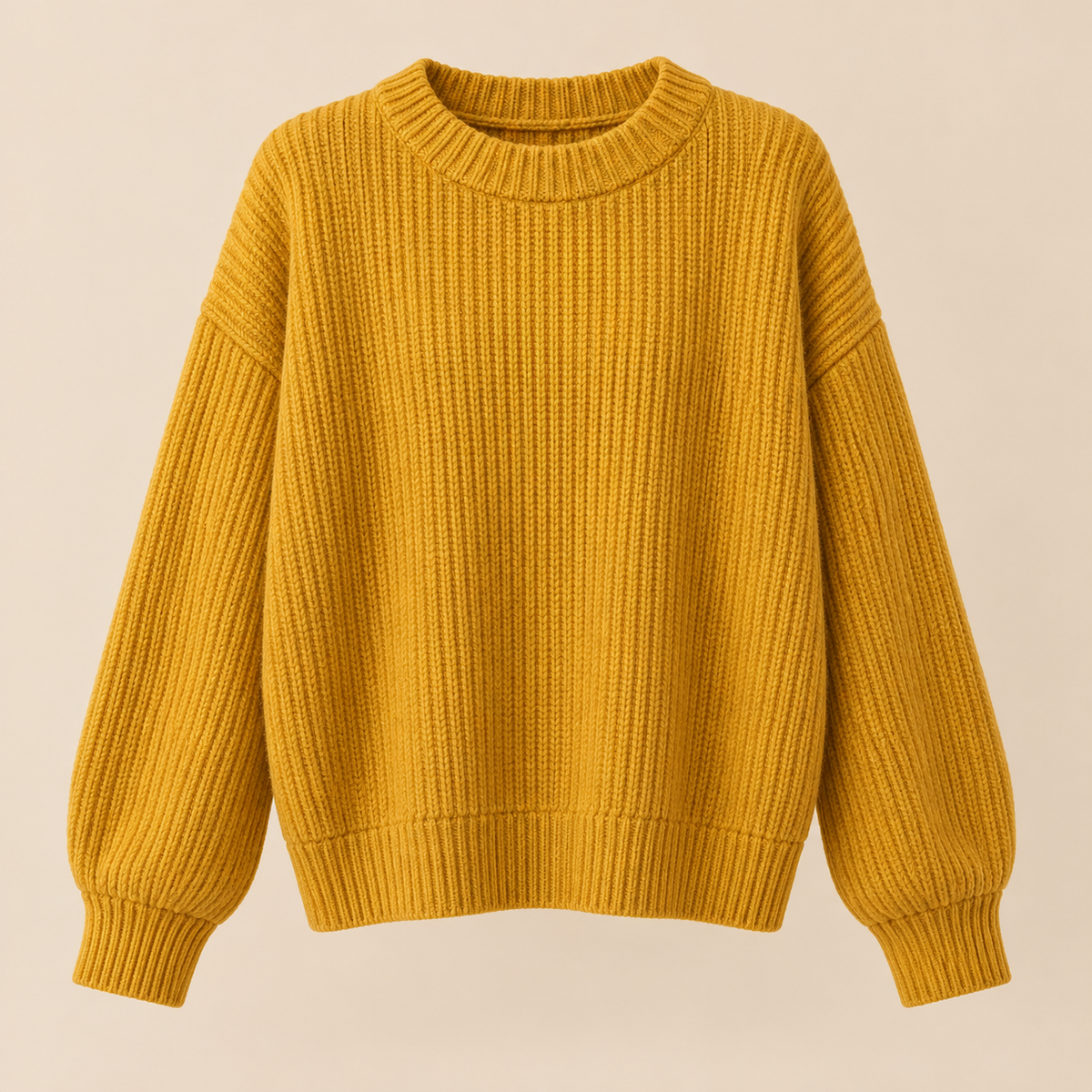 Women's Chunky Ribbed Knit Crew Neck Sweater – Cozy Relaxed Fit Autumn Pullover