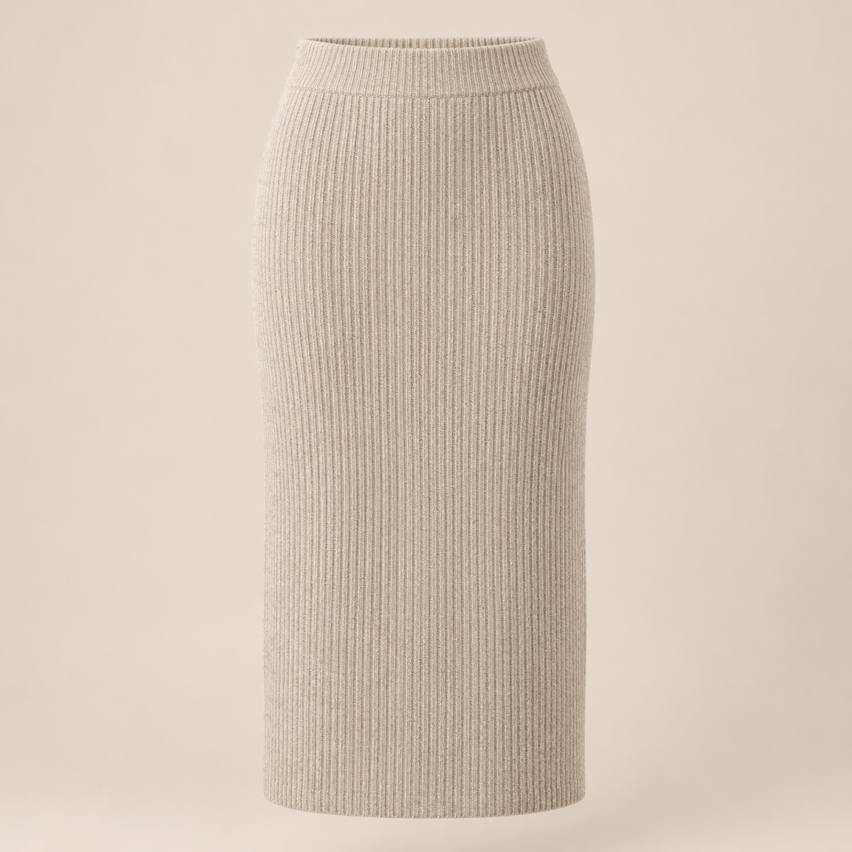 Soft Ribbed Knit Midi Skirt